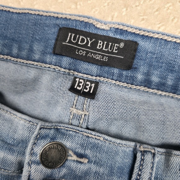 Judy‎ Blue Hayride Jeans Womens 13/31 Distressed Ripped Paint Splatter Mid Rise - Picture 5 of 11